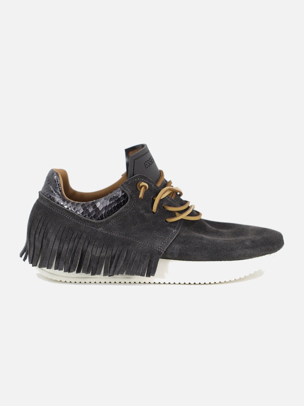 Esseutesse Asphalt Suede Fringe Sneaker
